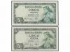 ESTADO ESPAÑOL. Lote 2 billetes 5 Pesetas. 22 Julio 1954. Al