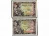 ESTADO ESPAÑOL. Lote 2 billetes 1 Peseta. 21 Mayo 1943. Fern
