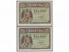 ESTADO ESPAÑOL. Lote 2 billetes 1 Peseta. 30 Abril 1938. Ser