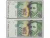 JUAN CARLOS I. Lote 2 billetes 1.000 Pesetas. 12 Octubre 199