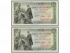ESTADO ESPAÑOL. Lote 2 billetes 5 Pesetas. 15 Junio 1945. Ca