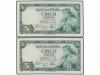 ESTADO ESPAÑOL. Lote 2 billetes 5 Pesetas. 22 Julio 1954. Al