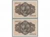 ESTADO ESPAÑOL. Lote 2 billetes 1 Peseta. 19 Noviembre 1951.