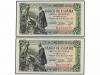 ESTADO ESPAÑOL. Lote 2 billetes 5 Pesetas. 15 Junio 1945. Ca