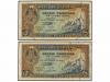 ESTADO ESPAÑOL. Lote 2 billetes 5 Pesetas. 4 Septiembre 1940