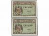 ESTADO ESPAÑOL. Lote 2 billetes 1 Peseta. 30 Abril 1938. Ser