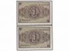 ESTADO ESPAÑOL. Lote 2 billetes 1 Peseta. 28 Febrero 1938. S