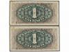 ESTADO ESPAÑOL. Lote 2 billetes 1 Peseta. 4 Septiembre 1940.