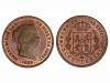 ISABEL II. 5 Céntimos de Real. 1859. SEGOVIA. 2,00 grs. Rest