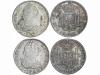 CARLOS III. Lote 2 monedas 8 Reales. 1777 y 1781. LIMA. M.J.