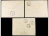 ✉ IRAN. 1897-98. Three postal stationary envelope of 12 ch. 