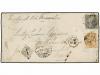 ✉ BIRMANIA. 1862. RANGOON to GREAT BRITAIN. Envelope franked