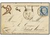 ✉ FRANCIA. Yv. 60. 1876. AIX EN PROVENCE a SAINT AMAND. 25 c