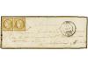 ✉ FRANCIA. Yv. 1 (2). 1853. Gold lined ornamental cover from