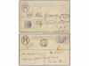 ✉ SANTA LUCIA. 1894-99. Two registered envelopes of 2 d. gre