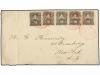 ✉ NICARAGUA. Sc. 100 (5). 1898. RIVAS a NEW YORK. 2 ctvos. l