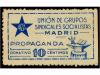 * ESPAÑA GUERRA CIVIL. MADRID. 10 cts. azul. Unión de Grupos