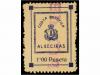 ° ESPAÑA GUERRA CIVIL. ALGECIRAS. 1 pta. azul. Cuota Benéfic