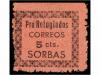 * ESPAÑA GUERRA CIVIL. SORBAS. 5 cts. negro s. rosa. Pro Ref