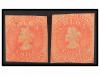 ° CHILE. Sc. 9f (2). 1856-62. 5 ctvos. rojo. Estancos. Dos s