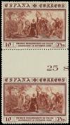 ** ESPAÑA. Ed. 545. 10 pts. castaño. Pareja vertican con int