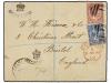 ✉ FALKLAND. Sg. 25, 30. 1896. Commercial cover to BRISTOL wi