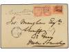 ✉ CANADA. Sg. 29 (2), 32. 1865. TORONTO. Envelope bearing 1 