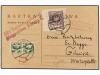 ✉ POLONIA. 1925 (1-IV). WARSAWA to DANZIG. 30 gr. and 10 gr.