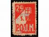 ESPAÑA GUERRA CIVIL. P.O.U.M. 25 cts. rojo S.R. (Socors Roig