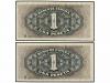 ESTADO ESPAÑOL. Lote 2 billetes 1 Peseta. 4 Septiembre 1940.