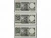 ESTADO ESPAÑOL. Lote 3 billetes 5 Pesetas. 22 Julio 1954. Al