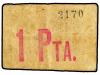 CATALUNYA. 1 Pesseta. Aj. de SANT POL DE MAR. Sobre cartulin
