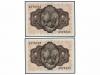 ESTADO ESPAÑOL. Lote 2 billetes 1 Peseta. 19 Noviembre 1951.