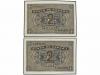ESTADO ESPAÑOL. Lote 2 billetes 2 Pesetas. 30 Abril 1938. Ca