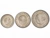 ESTADO ESPAÑOL. Serie 3 monedas 5, 25 y 50 Pesetas. 1957 (*B
