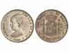 ALFONSO XIII. 5 Pesetas. 1888 (*18-88). M.P./D.E.-M. Rectifi