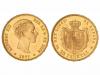 ALFONSO XII. 25 Pesetas. 1877 (*18-77). D.E.-M. Restos de br