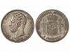 AMADEO I. 5 Pesetas. 1871 (*18-73). D.E.-M. Trazo superior d