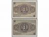 ESTADO ESPAÑOL. Lote 2 billetes 1 Peseta. 28 Febrero y 30 Ab