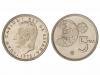 JUAN CARLOS I. 5 Pesetas. 1975 (*80). ERROR del Mundial. SC.
