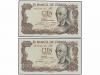 ESTADO ESPAÑOL. Lote 3 billetes 1 y 100 Pesetas (2). 22 Juli
