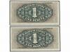ESTADO ESPAÑOL. Lote 2 billetes 1 Peseta. 4 Septiembre 1940.