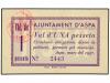 CATALUNYA. Lote 2 billetes 1 Pesseta. Març 1937. Aj. d'ASPA.