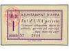 CATALUNYA. Lote 2 billetes 1 Pesseta. Març 1937. Aj. d'ASPA.
