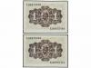 ESTADO ESPAÑOL. Lote 2 billetes 1 Peseta. 19 Junio 1948. Dam