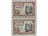 ESTADO ESPAÑOL. Lote 2 billetes 1 Peseta. 22 Julio 1953. Mar