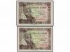 ESTADO ESPAÑOL. Lote 2 billetes 1 Peseta. 15 Junio 1945. Isa