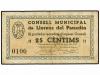 CATALUNYA. 25 Cèntims. 19 Març 1937. C.M. de LLORENS DEL PEN