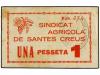 CATALUNYA. 1 Pesseta. 6 Juny 1937. Sindicat Agrícola de SANT