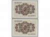 ESTADO ESPAÑOL. Lote 2 billetes 1 Peseta. 19 Junio 1948. Dam